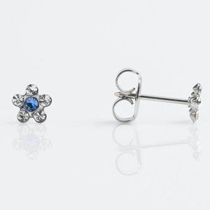 Studex Stainless steel Daisy APR Crystal SEP Sapphire Ear Piercing Earrings